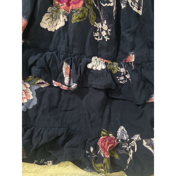 Women’s Angie black Floral Mini Dress Share Open Back Tie Small - Picture 9 of 16